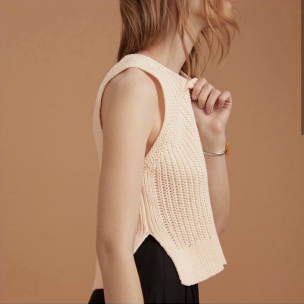 Le Fou Wilfred, Minette Knit Halter Vest in Cream White